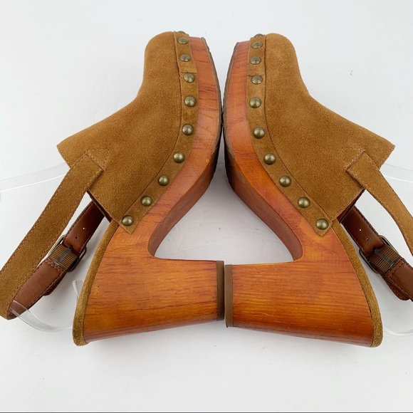 Lucky Brand Shoes Lucky Brand Vivelle Suede Slingback Heel Clogs 65